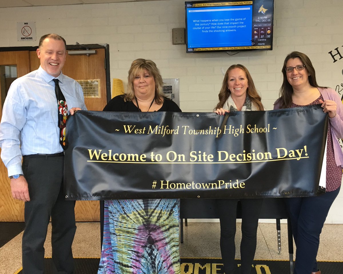 Much appreciation to this crew who made our 25th annual On-Site Decision Day so very successful for so many of our seniors. A special thank you to Dana Lambert for coordinating the event. Your time and effort caused a lot of happiness in the high school today!