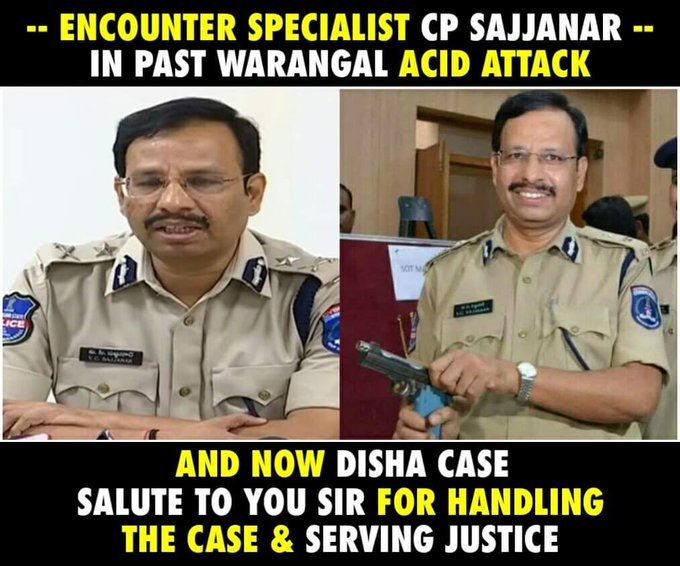 SourabhJha_'s tweet photo. #EncounterHydrabad police has encounter the all four rapists ... That what we need... That whatever is done... No more "tarikh pe tarikh"... Because khakhi is here.... #Encounter ... One salute for this real simmba...🙌👏
Salute to Hydrabad Police👮🙌🙏🇮🇳
#SimmbaReturns https://t.co/I7UROyros2