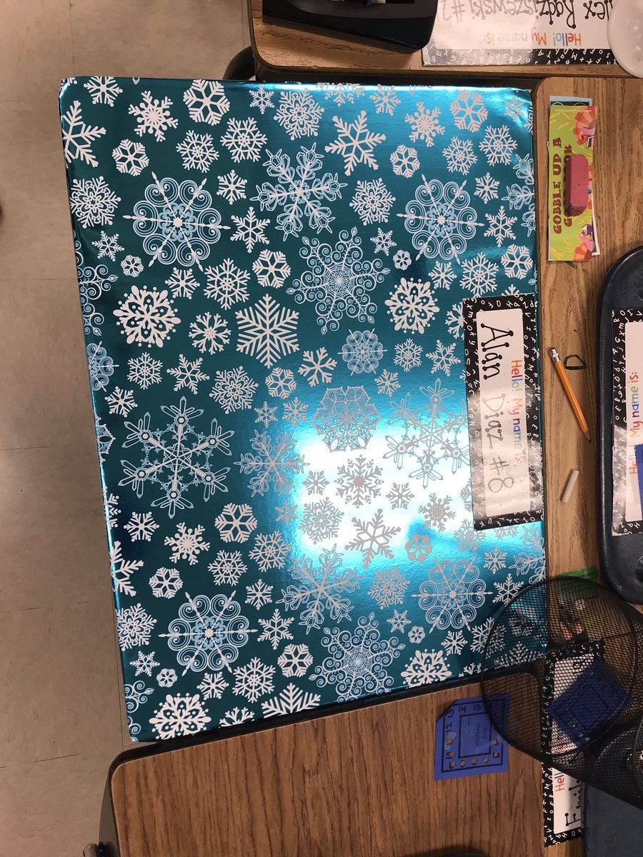 MsPyburn's tweet image. It’s desk wrapping time in Room 58! We had 3 students finish their punch cards today and I can’t wait to see their reactions tomorrow morning! #cridgepride #rcstars