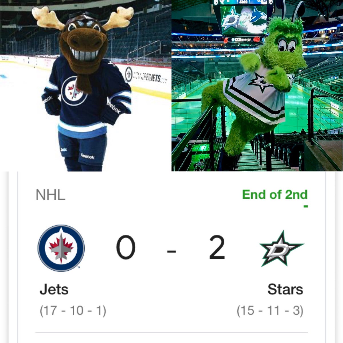 Find someone who can treat you right 😘 <a href="/DallasStars/">Dallas Stars</a> <a href="/NHLJets/">Winnipeg Jets</a> <a href="/MickEMoose_00/">Mick E Moose</a> #WINvsDAL #treatyoself #EarthCubist