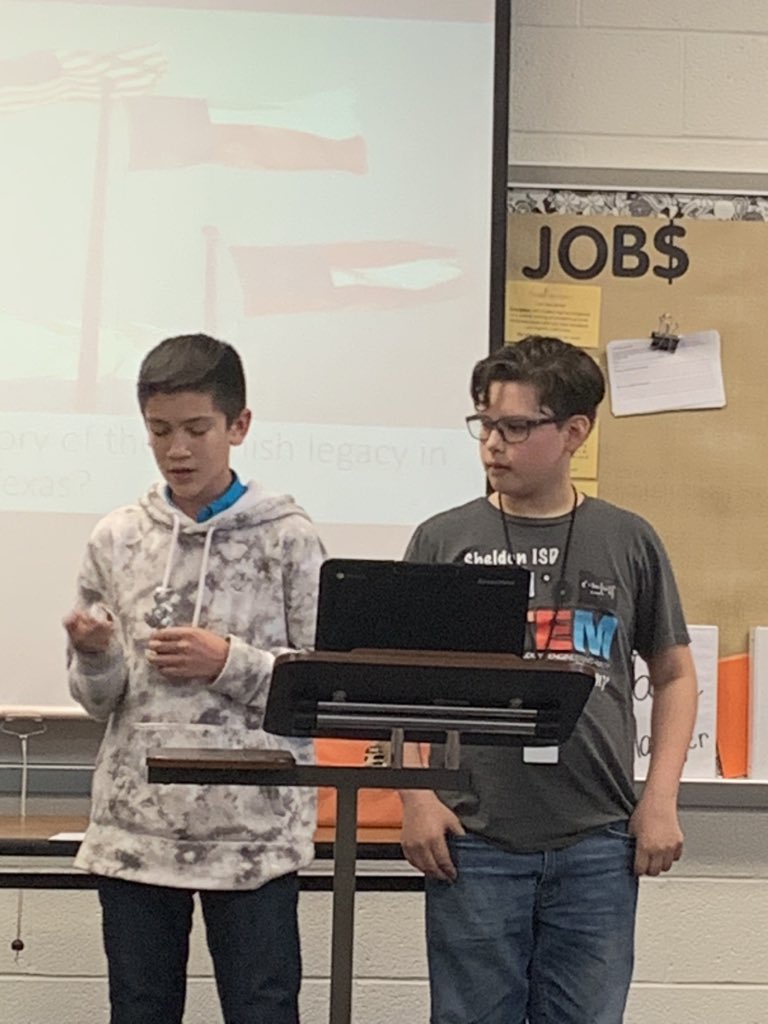 _annettemaxie's tweet image. Sooooo proud of @webb_karleigh’s 7th graders today. Their Texas legacies writings and models were so great! #createtolearn #sheldonstem @kms_panthers