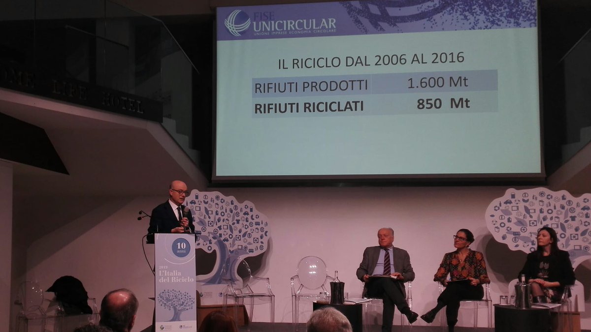 Ecodallecitta's tweet photo. #Roma Prende il via #ItaliadelRiciclo. La decima edizione mette in luce i trend del settore nell’ultimo decennio ed evidenzia le principali criticità affrontate dal comparto

#Fluttero (@unicircular): "in dieci anni riciclata la metà dei #rifiuti prodotti https://t.co/PTqLS1u6CE