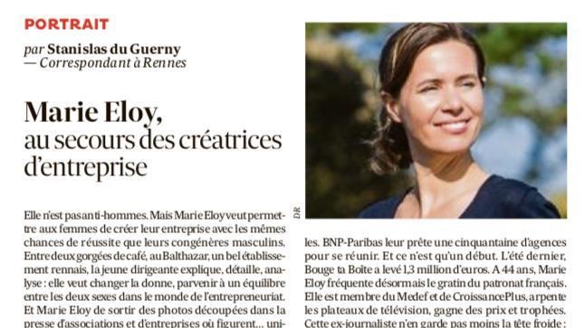 A lire dans <a href="/LesEchos/">Les Echos</a> ce portrait de <a href="/marieeloyfdeb/">Marie Eloy</a> 
signé Stanislas du Guerny <a href="/LettreEco/">Stanislas du Guerny</a> 
Bouge ta Boite : "Des cercles de professionnelles qui montrent le chemin de la croissance et de la rentabilité". 
#Entrepreneure #entrepreneuriat #entreprise #sororité #egalite