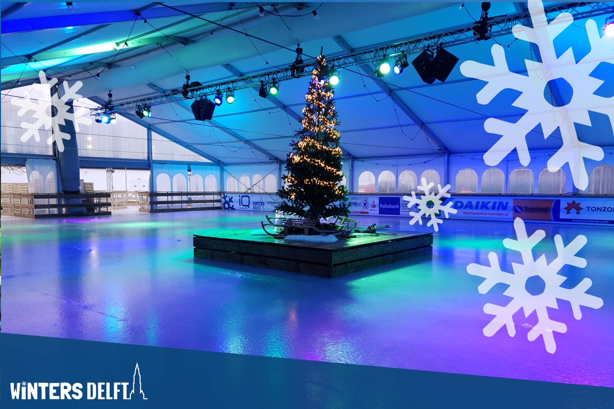 Winters Delft is vandaag officieel open! Vanaf vandaag zijn wij elke dag open tot en met zondag 5 januari. Elke dag kan er heerlijk worden geschaatst op de schaatsbaan bij X TU Delft op de campus. Een en al schaatsplezier voor jong &amp; oud! #schaatsbaan #wintersdelft