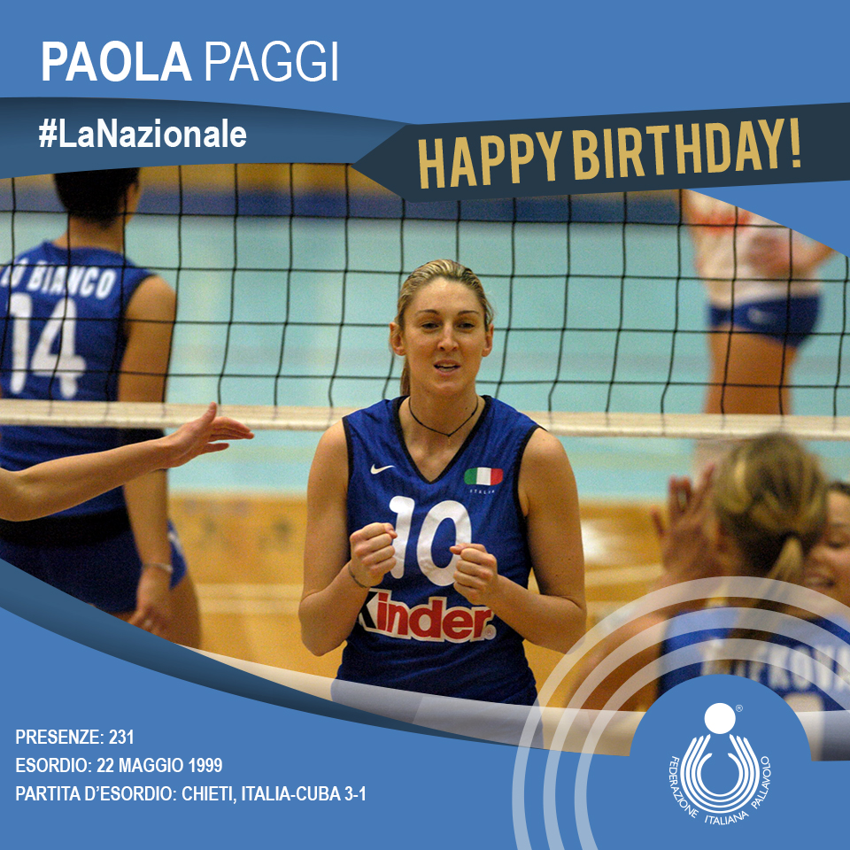 Federvolley's tweet photo. #CompleanniAzzurri 🎂🏐 🇮🇹
Facciamo tutti insieme gli #Auguri a Paola #Paggi !!!🎇🎁
Con #LaNazionale , tra le altre, medaglia d'oro🥇 ai Mondiali 2002 👏

#Azzurre #6dicembre #HappyBday https://t.co/u9atT31Se4