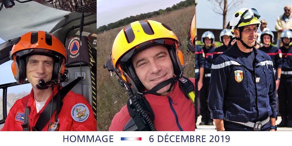 SecCivileFrance's tweet photo. 🇫🇷 Aujourd’hui à 11h, au Groupement d’hélicoptères de la Base de la Sécurité civile de #Nîmes, un #hommage sera rendu au pilote Jean Garat, au mécanicien opérateur de bord Michel Escalin et au sapeur-pompier Norbert Savornin, décédés en service dans la nuit du 1er au 2 décembre. https://t.co/eeEaXFNodH