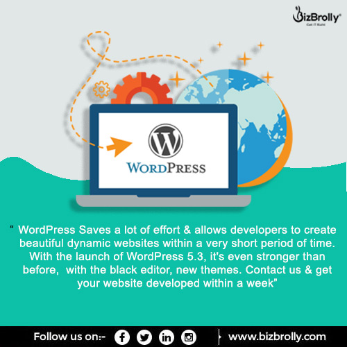 BizBrolly's tweet image. With the launch of WordPress 5.3, it's even stronger than before, with the black editor, new themes.
Contact us & get your website developed within a week!!
#TheBrandTechnologyCompany #MobileappdevelopmentProcess #BizBrolly #windows #mac #IOT #AI #Python #SEO #ASO #WordPress