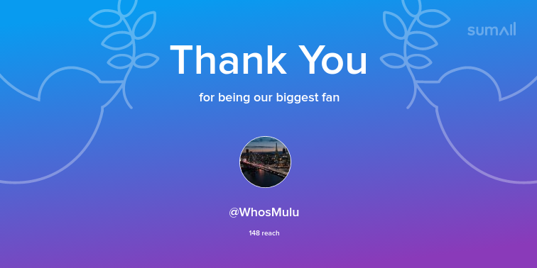 Our biggest fans this week: WhosMulu. Thank you! via sumall.com/thankyou?utm_s…
