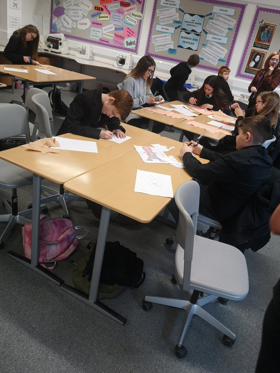 LevenmouthAc's tweet photo. Ms Graham's S1 English class enjoying some interdisciplinary learning with Miss Bousie is Home Economics. Pupils are making their 'other self' after watching and writing an essay about Coraline #LevAc #LAHE #LevAcHE #LevAcEnglish #IDL #activelearning #LAEnglish https://t.co/qpe94X0bqO