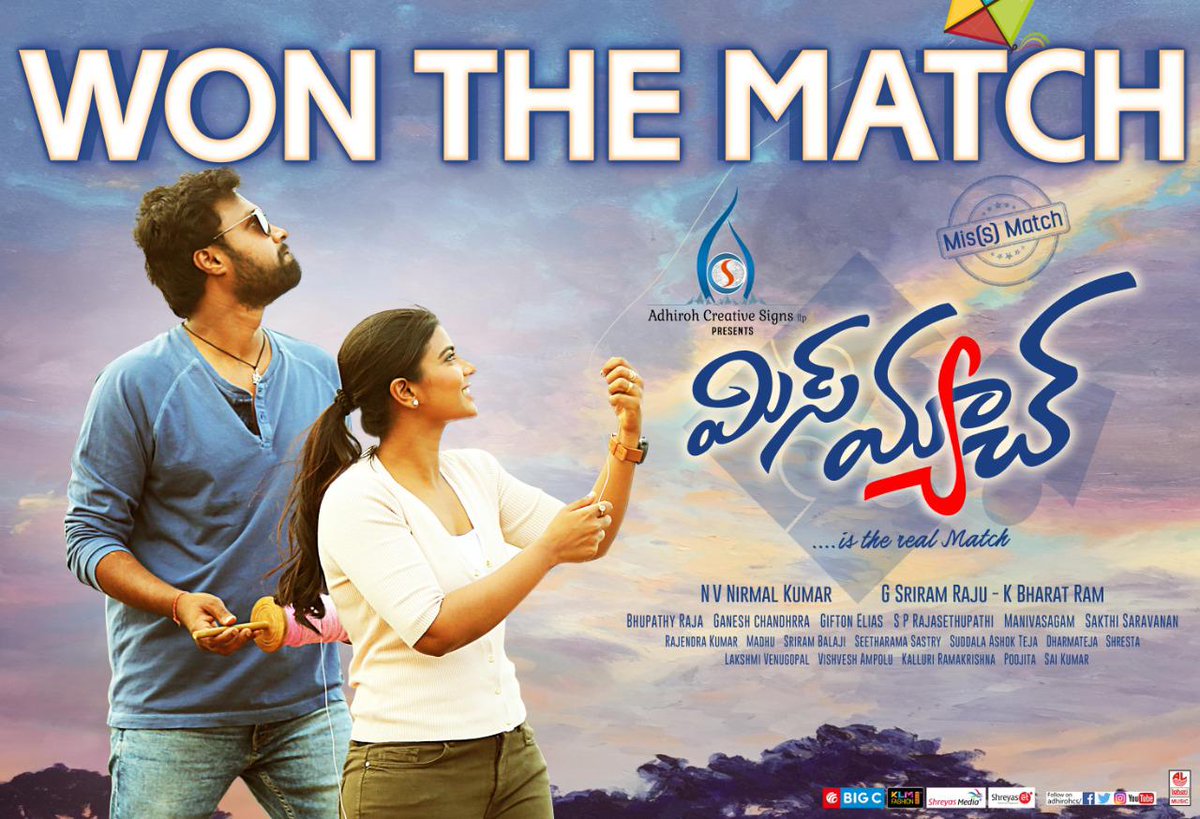 AsianCinemas_'s tweet photo. #MisMatch has opened to good WOM. Watch this family entertainer in theatres. 

#MisMatchWonTheMatch

@USUdayShankar @aishu_dil @Dir_nirmalkumar #GSriramRaju #KBharatRam @GiftonElias @Ganeshchandhrra @AdhirohCS https://t.co/IuKGwmf3aE