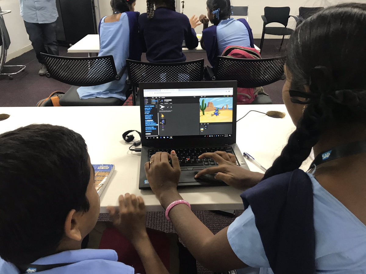 GunjanCPatel's tweet photo. .@SAPLabsIndia organised #SNAP Hack-a-thon for Government School Children of Bengaluru at our campus. 40+ students participated and showcased their skills. 
Kudos to #CSR volunteers for yr long hard work. 

Cluster officers &amp; Principals commended #SAP’s efforts. 

@Code_unnati https://t.co/wvOl9dCmqu