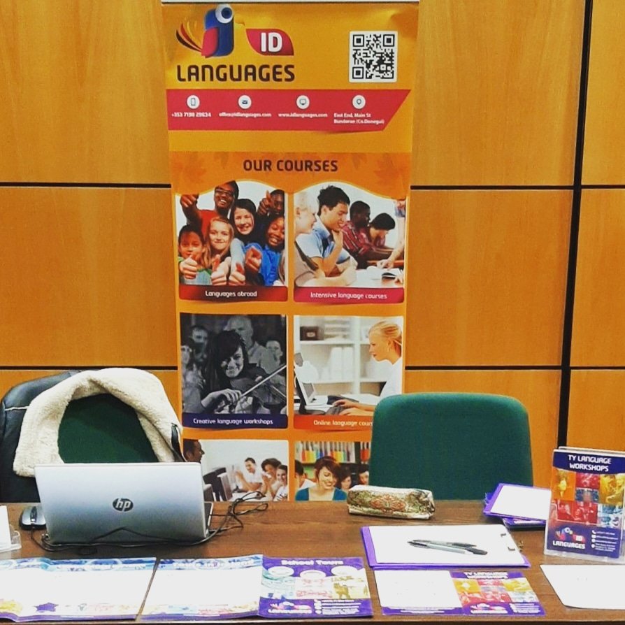 ID_Languages's tweet photo. Setting up for the #ThinkLanguages event today! Come and say hi and chat to us about our language tours and creative workshops 😊 
@langsconnect_ie https://t.co/UOlPZ2Abhh