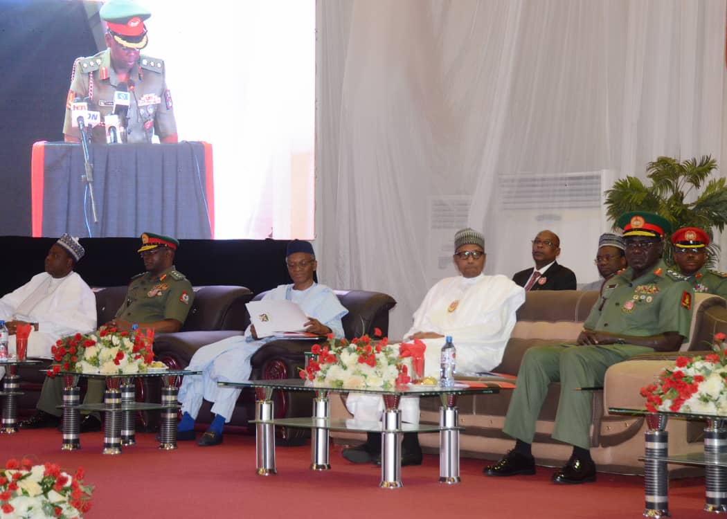 CDS_Nig's tweet photo. I was proud to attend the COAS Annual Conference 2019 where the C-in-C, commissioned the made in Nigeria Ezugwu MRAP and the upgraded 44 Nigerian Army Reference Hospital to level 4 UN standard in Kaduna. Congratulations to @HQNigerianArmy, God bless the AFN. https://t.co/d4uBTxDEZ7