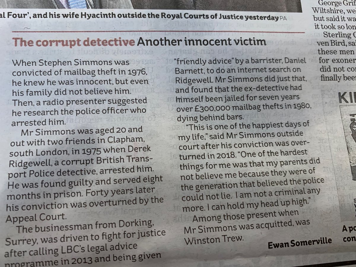 rarfarr's tweet photo. Reading the story of the clearing of the #OvalFour today, spotted a familiar #ukemplaw name who helped clear up another miscarriage of justice - @daniel_barnett! https://t.co/odg51aYNKq