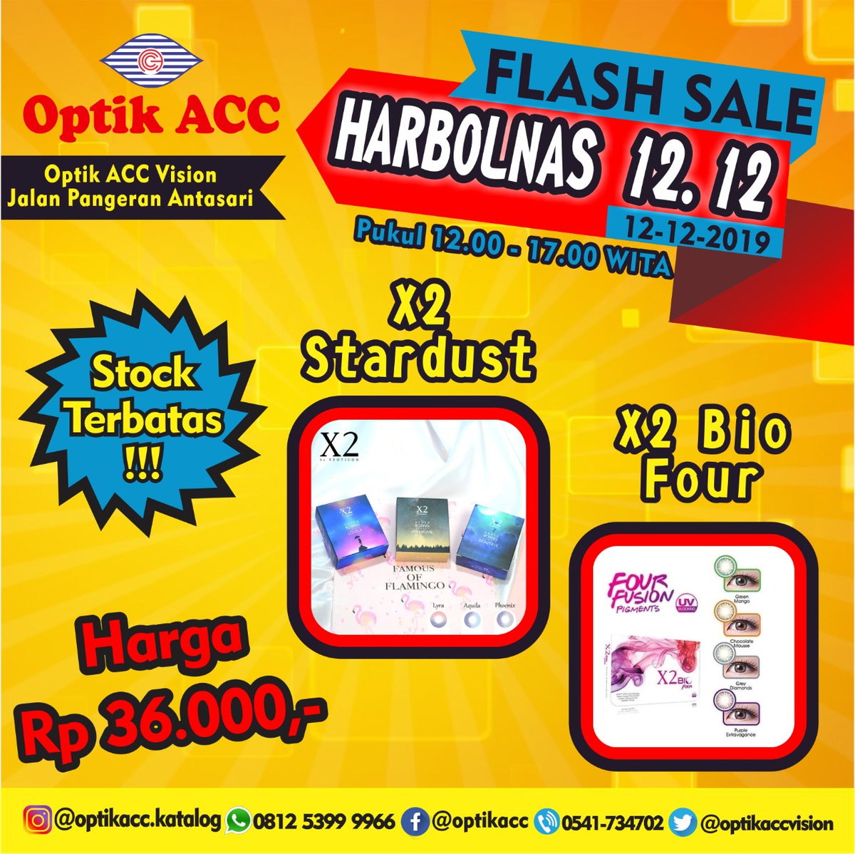 optikaccvision's tweet photo. 🔥 Flash Sale🔥
Kamis, 12 Desember 2019 
Softlens IDR12.000 !!! Hanya untuk 120 orang pertama!!!

#Samarinda #Promo #promosoftlens https://t.co/vnQE6yucNy