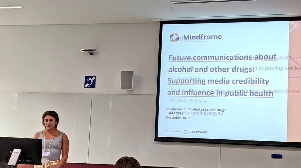 ManannanMacLi's tweet photo. Listening to @clarerhijones from the @EverymindAU @MindframeMedia team presenting on our new #AOD guidelines and how introducing to pre service tertiary education settings #jeraa2019
Highting one key plank is to encourage media to include the Nat AOD Hotline on all stories https://t.co/nblBgATD6g