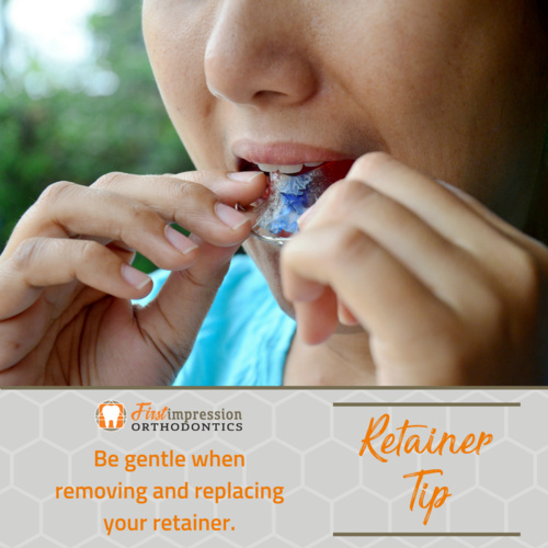 1stImpOrtho's tweet image. Make sure you are being gentle when you are removing your retainer! 🙌 You don't want to damage it! 😬
#FirstImpressionOrthodontics #RetainerTip #BeGentle