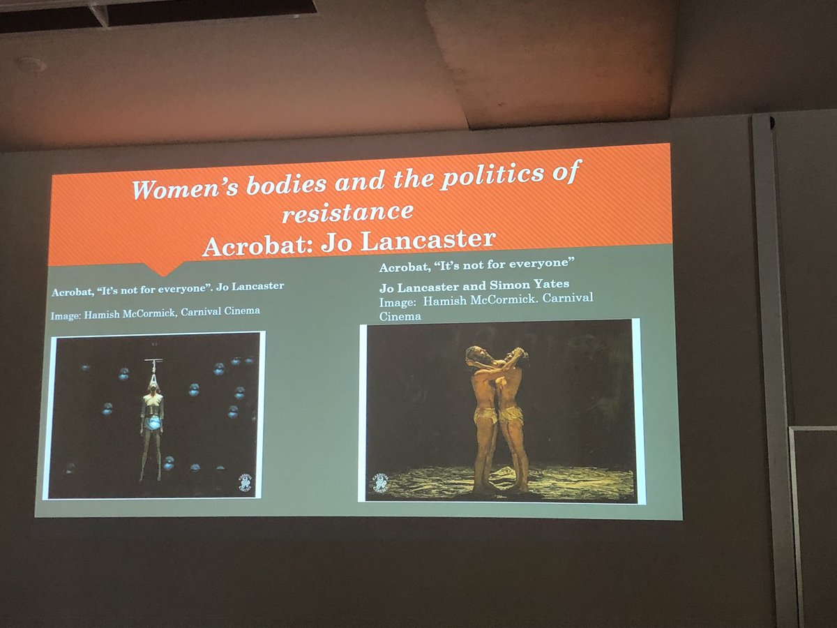 karin_sellberg's tweet photo. Brilliant paper by @Kristy_Seymour on female gender outlaws and ‘female larrikins’ in Australian circus! Excellent analysis of the structures and boundaries of women’s bodies, and the way circus performers transgress and break down embodied narratives. #csaaconference2019 https://t.co/GCNnKz7zax