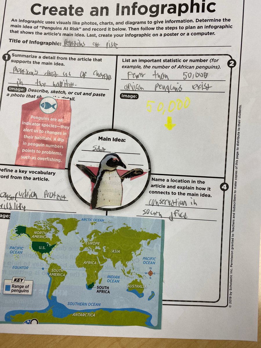 Mrs_R_Lala's tweet photo. Students enjoyed creating infographics to summarize the important information they read about African penguins. #StationNationTFLG https://t.co/Hp5m8zFvfO