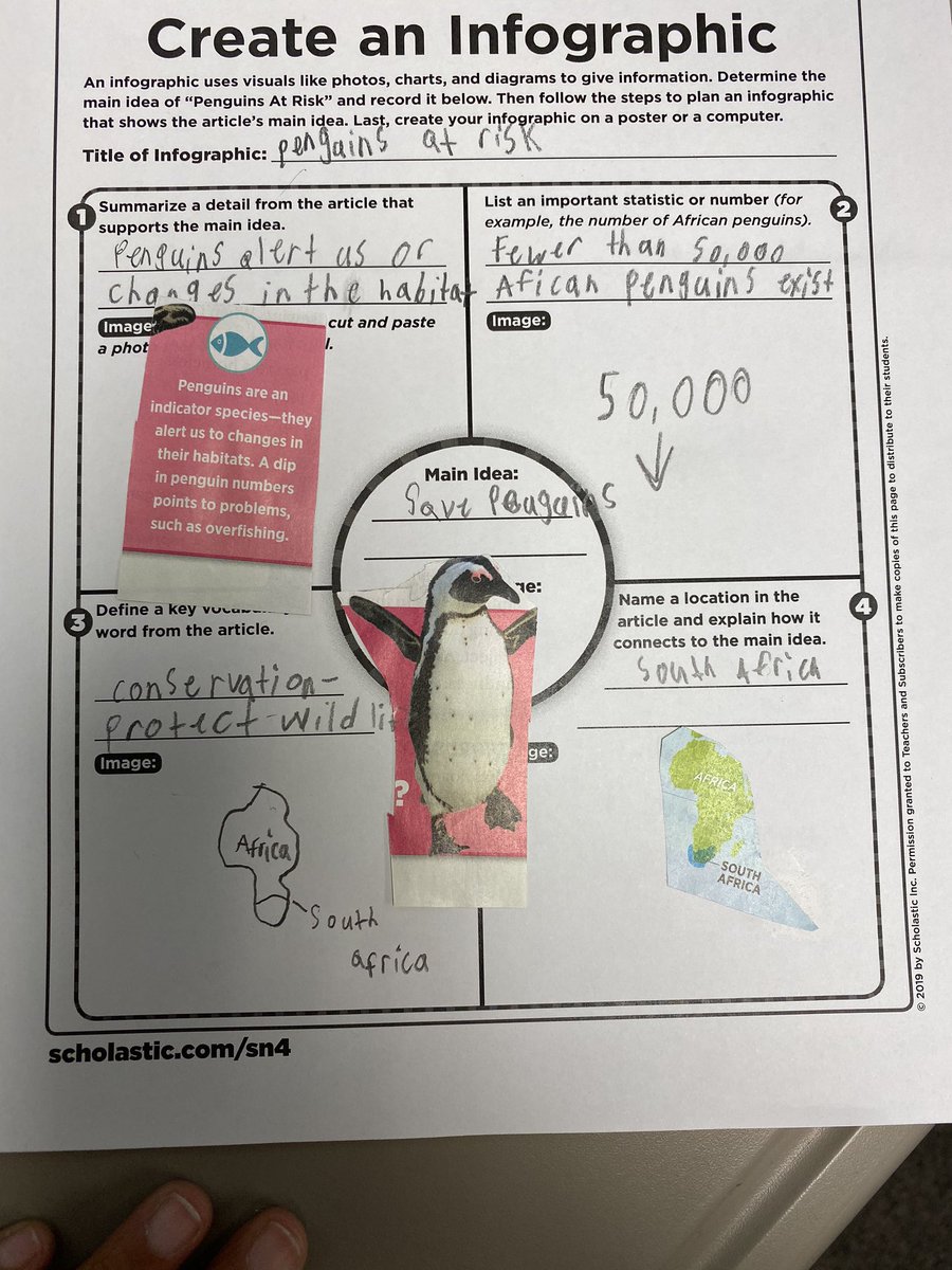Mrs_R_Lala's tweet photo. Students enjoyed creating infographics to summarize the important information they read about African penguins. #StationNationTFLG https://t.co/Hp5m8zFvfO