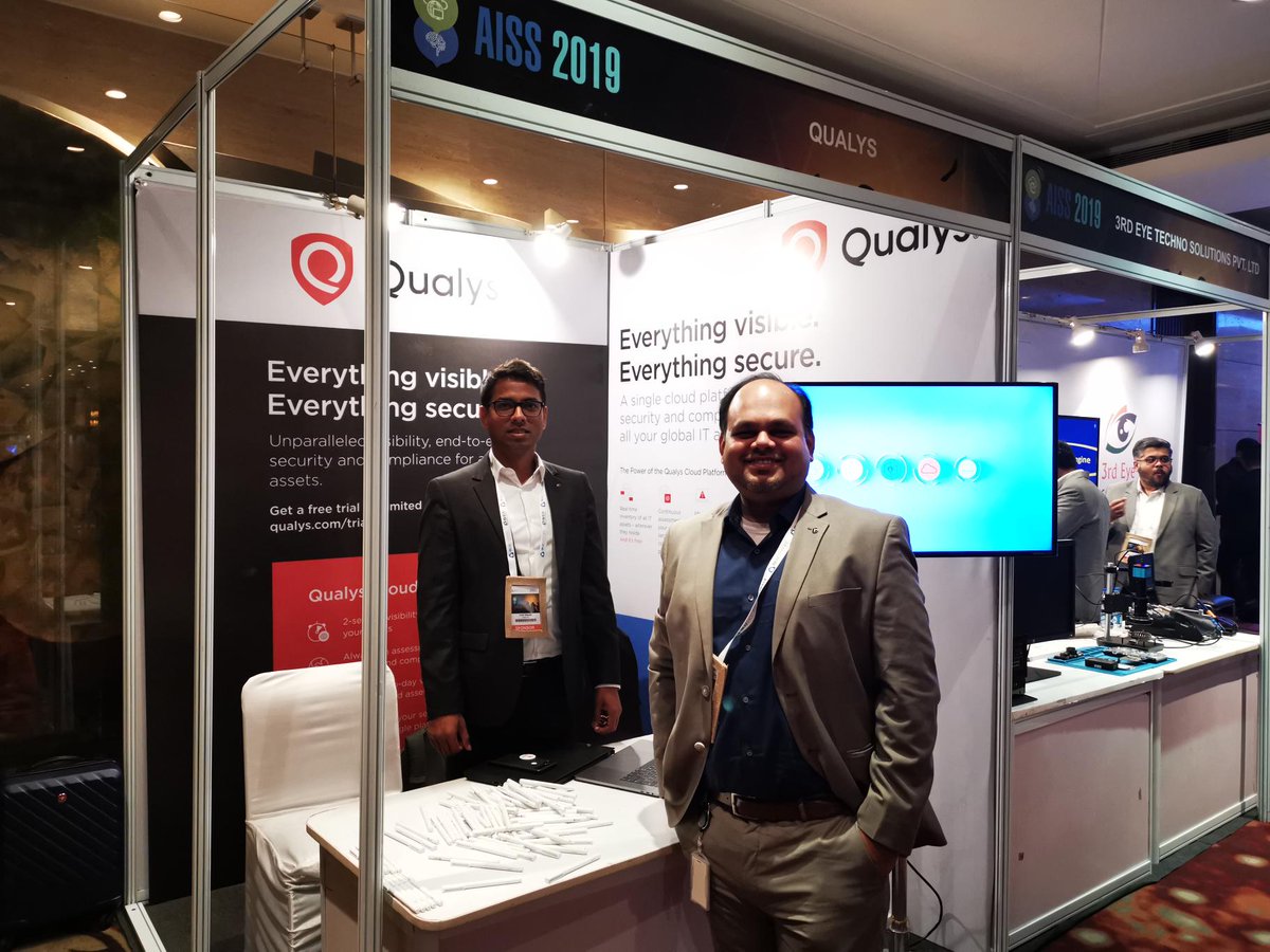qualys's tweet photo. Qualys at DSCI AISS19, Leela Ambience Hotels, Gurgaon India! #DataSecurityCouncilofIndia @ssthakar https://t.co/MuHQuav63j