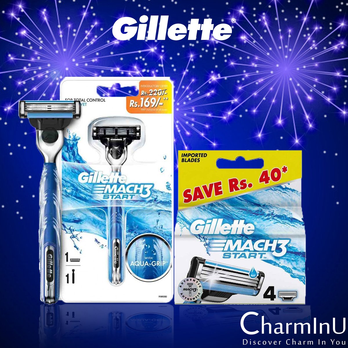 CharmInU_IN's tweet photo. Get Clean, Comfortable and Zero Redness #Shave  With #Gillette Mach3 Start #Razor &amp; Blade Refills!  Buy Now @ https://t.co/FeqUbnrVzE
#gilletteindia #gilletterazor #cleanshave #shaving #dailyshave #razorblade #MensGrooming #Grooming
 #CharmInU #CharmInUMen https://t.co/jJnDxmq4H9