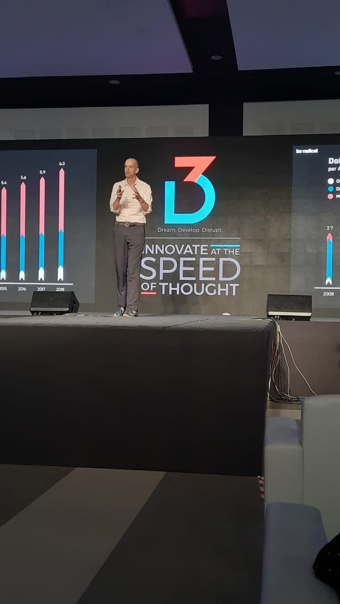 "We are not just changing products we are changing industries... 
Disruption happens in the go to market and not in the labs" Pascal Finette, Co-founder and enfant terrible at 'be radical' @ #D32019
#openinnovation #speefofthought