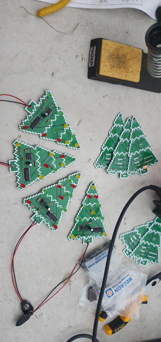 geekc0der's tweet photo. We had a very successful xmas tree pcb build evening last night at #binaryspace. Loadshedding threatened to shut down the fun, but Andries Visagie came to the rescue with a generator and the fun continued until late last night. Thanks to everyone who joined us.
#makerspace https://t.co/MgRM61nr6j