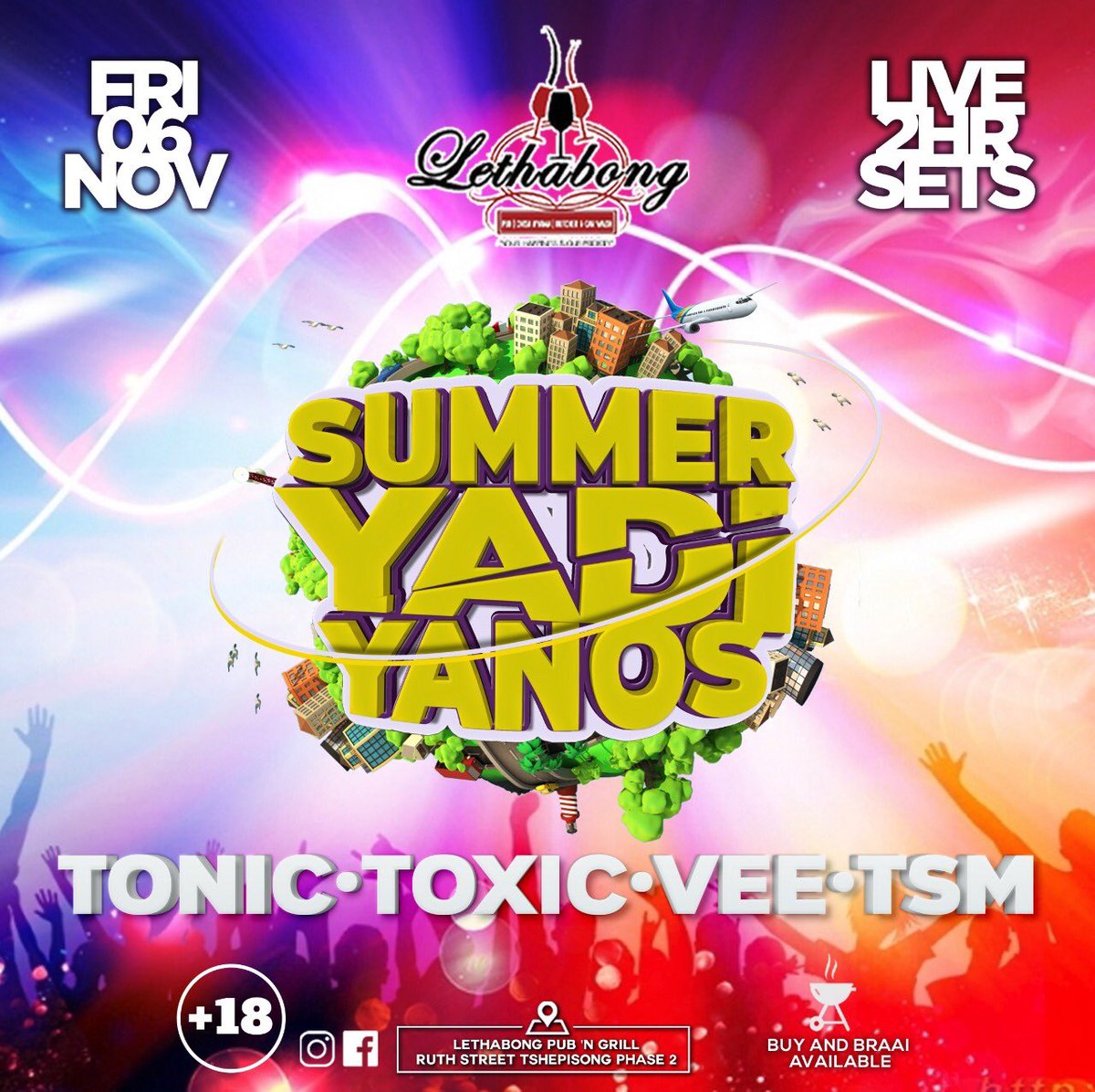PubLethabong's tweet photo. Summer Yadi Yanos is back , join us for a good night at Lethabong . We hope you ready to dance because we got you #SummerYadiYanos #Lethabong https://t.co/422kaINJBX