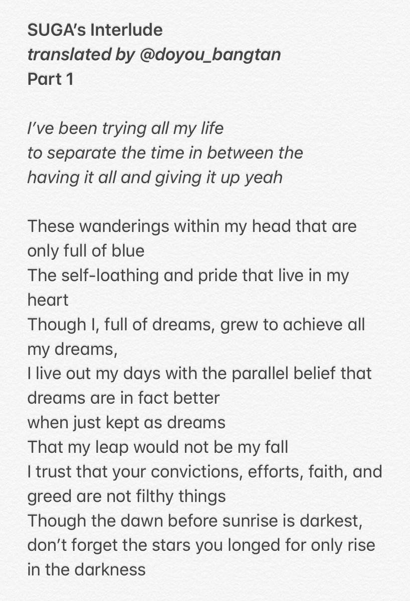 doyou_bangtan's tweet photo. SUGA’s Interlude  
@halsey, ft SUGA of @BTS_twt https://t.co/Np1PIaHJzB