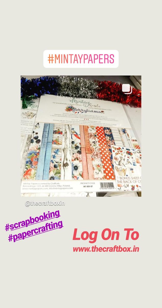 TheCraftBoxOff1's tweet photo. Scrapbooking Papers #mintaypapers #diycrafts #scrapbooking #papercrafting #papercraftideas #crafts #thecraftbox
Log On To https://t.co/Wl8VnC09UQ https://t.co/ABOkkQZPgA