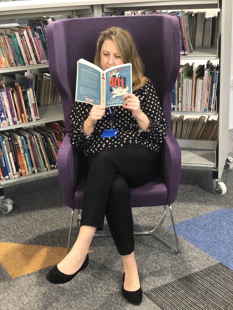 GeographyGe's tweet photo. Our school has a new library and all staff were asked to have a photo with their favourite book! This is mine @the401challenge #runformarcus https://t.co/8B88vyvQD6