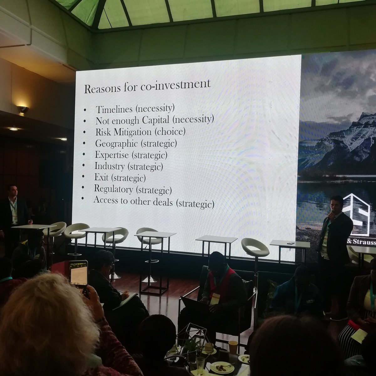 UCT_RCI's tweet photo. Daniel and Wayne from Stocks And Strauss sharing their insights into co-investment.  #IBSFSA2019 https://t.co/VzhyY2N7HC