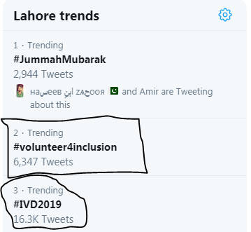 MikeShown's tweet photo. We are trending!
#IVD2019 #volunteer4inclusion https://t.co/VUDwj6XvZK