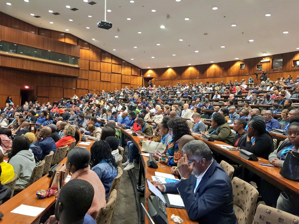 Dsttviljoen's tweet photo. #SFSAIB2019 full house as the closing program commences. @UPTuks Prof Tawana Kupe addressing the final panel The South Africa,  Africa and World we want to leave our children. @dsigovza https://t.co/EMhb26K2VQ