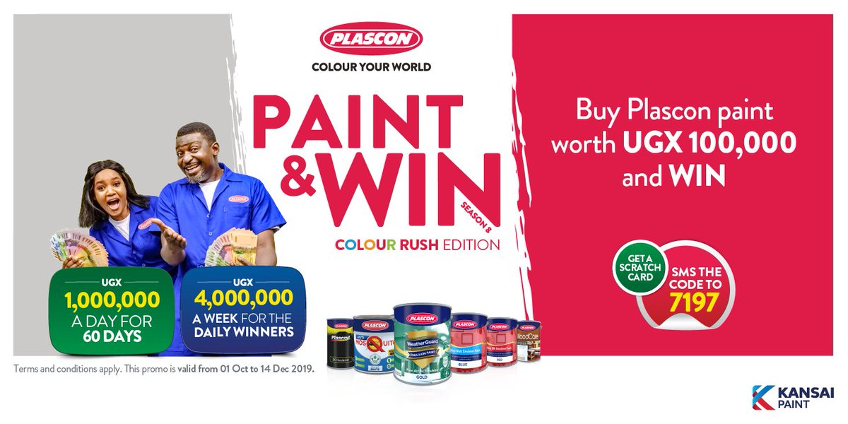Plascon Uganda on Twitter "Buy paint worth 100k and you are guaranteed