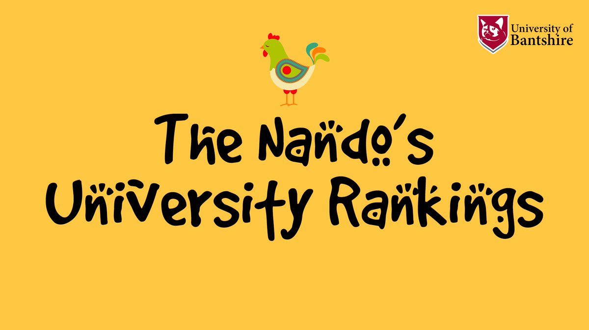 BantshireUni's tweet photo. The Nando’s University Rankings

We’ve ranked all UK universities based on the distance to their nearest Nando’s

View the full table 🍗🎓⤵️
https://t.co/9G0cAC3OQh https://t.co/a31Zz1GitX