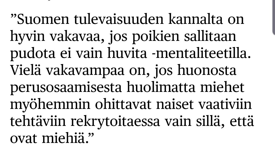 A_Rinksu's tweet photo. Tätä teemaa olemme kollegoiden kesken pohtineet aiemminkin. "Pojat on poikia" -asenne on pojille - ja Suomelle - suuri karhunpalvelus. https://t.co/AVr8sOnk3q