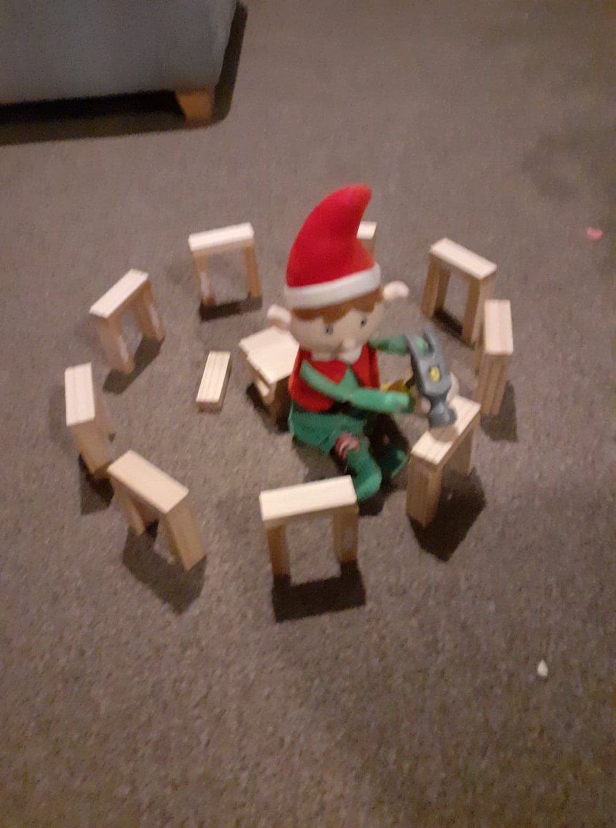 ConstableLouise's tweet photo. Mr elf busy away #elfonashelf https://t.co/PH2SEkAcxp
