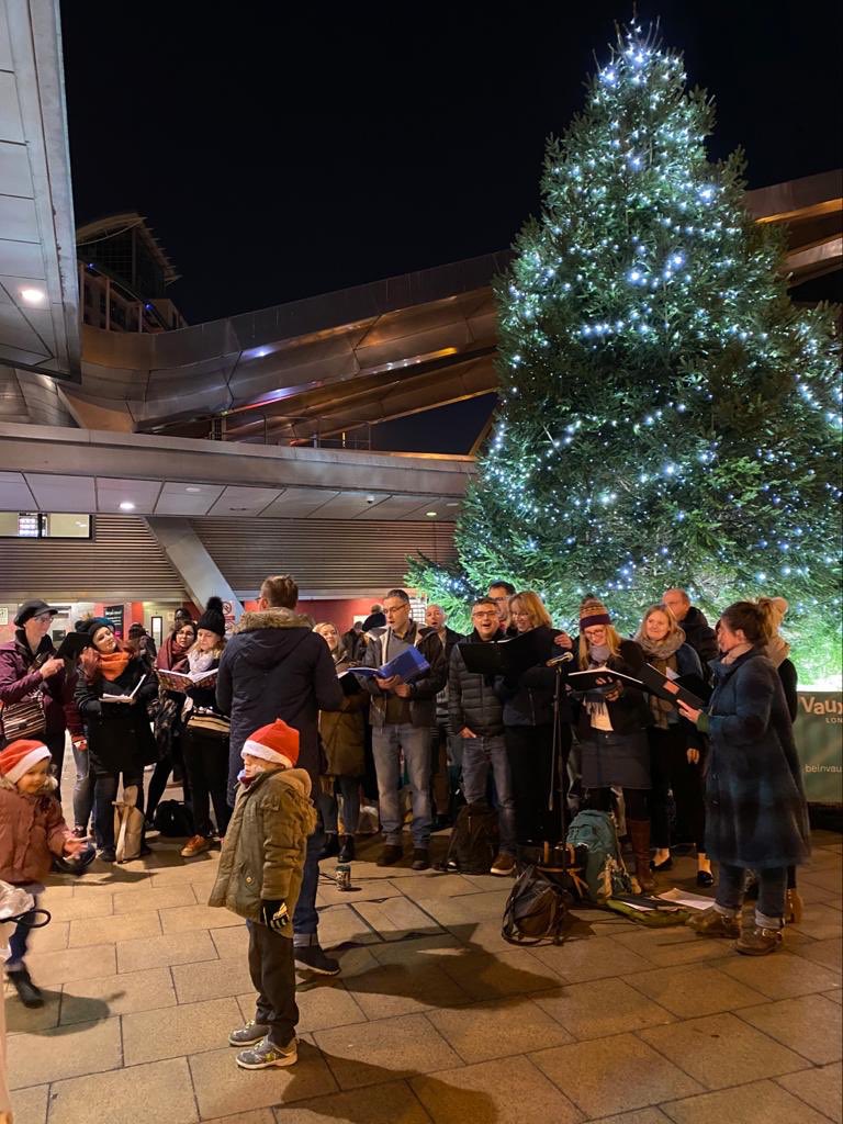 strebornhoj's tweet photo. Christmas spirit in full flow this week singing with @wearerealvoices @V_and_A @VauxhAllOne and raising funds for @HealthPoverty at Waterloo East.  Big Gig next Monday @StPancrasChurch raising funds for @centrepointuk and next Wednesday @southbankcentre Queen Elizabeth Hall https://t.co/2L2SPgMNcw
