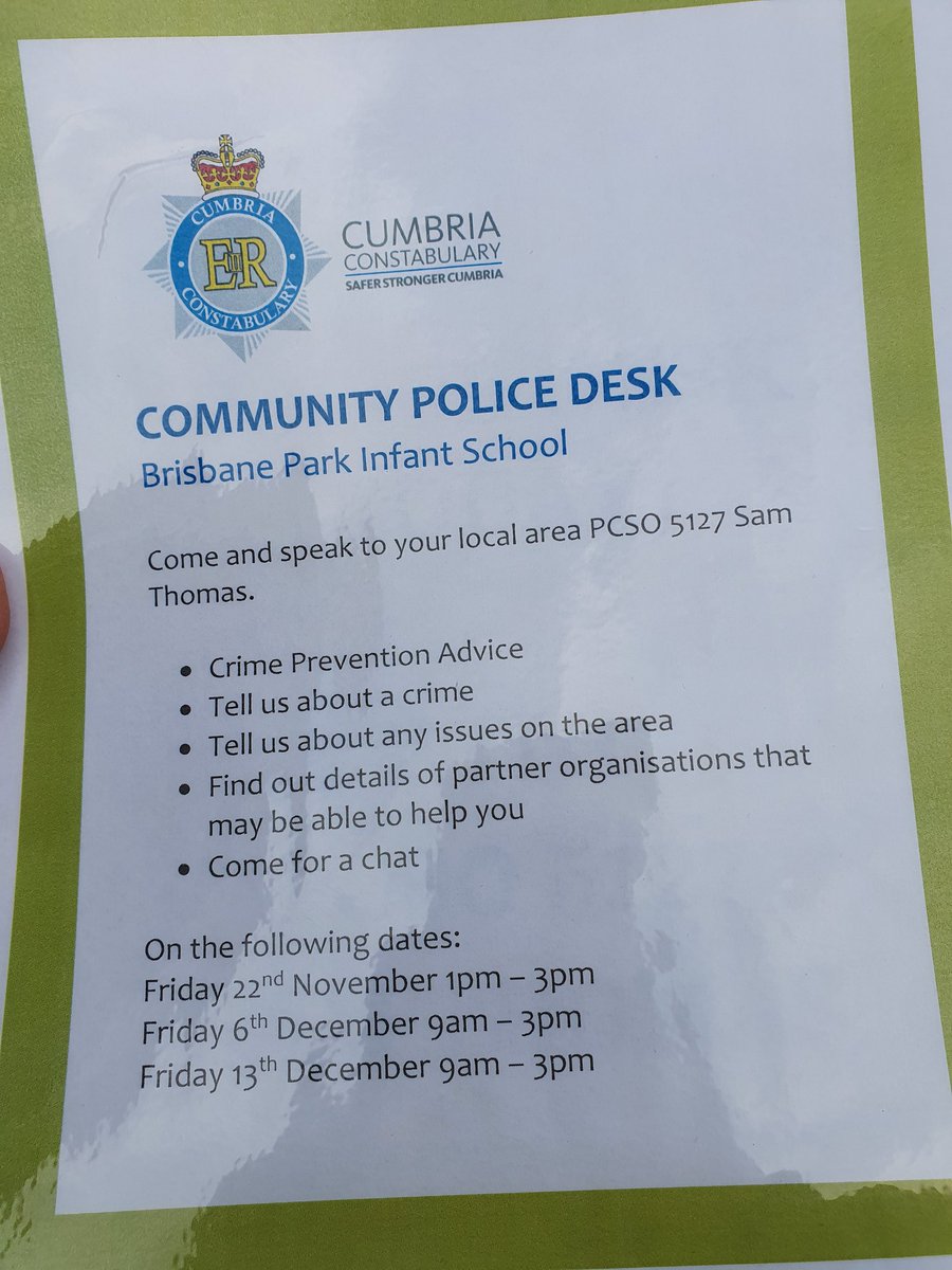 furnesspolice's tweet photo. We will be holding a police desk at @brisbane_park school today for any member of the community who wishes to come and see us. We will be there from 9-3pm! See you soon! https://t.co/YRzHgRzyCp