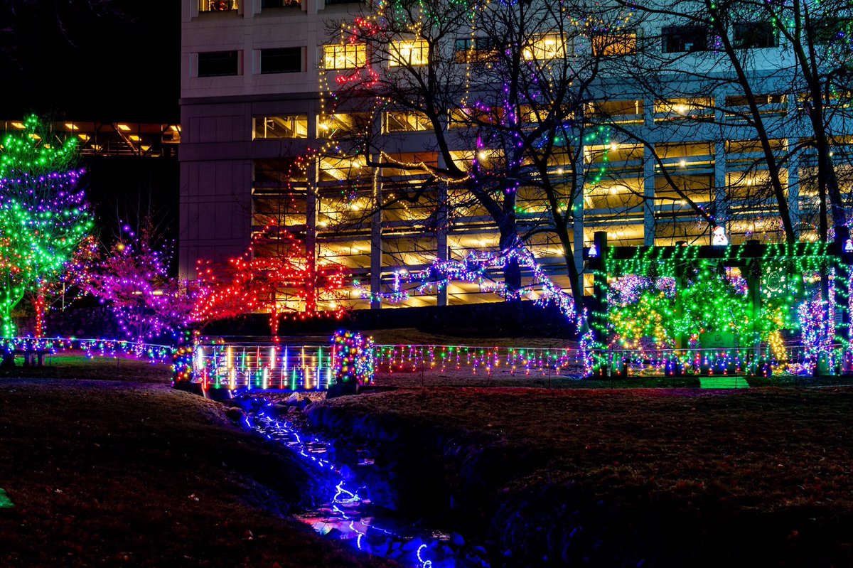 AvistaUtilities's tweet photo. The young patients and families at Sacred Heart Children's Hospital are enjoying a lighted Cowley Park this holiday season. Avista crews teamed up with @Mark4NewsNow, @ExtremeTeamKXLY, and @kxly4news to string the lights in the tall, hard-to-reach trees. @providence_phc https://t.co/odxoPGUoGD