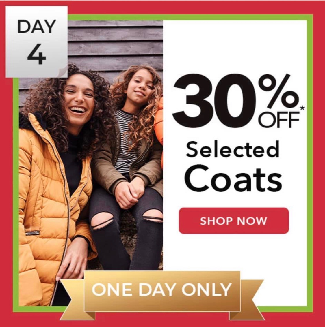 jemmaknight's tweet photo. 🌟DAY 4!! 30% off selected coats! These include....women’s, men’s, boy, girls and babies!!!! 🧥 TODAY ONLY!! 🌟 #peacocks #peacockssheerness https://t.co/FeSfquUfbt