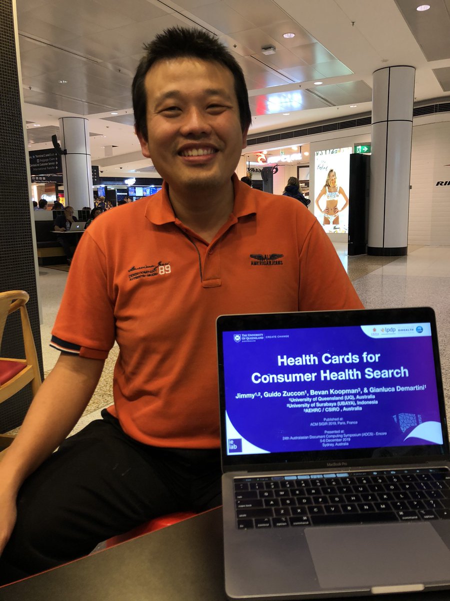 guidozuc's tweet photo. And here @Jimmyoentung presenting our #adcs2019 encore paper on health cards for consumer health search (originally published at #sigir2019) https://t.co/8Oui3lEMWu