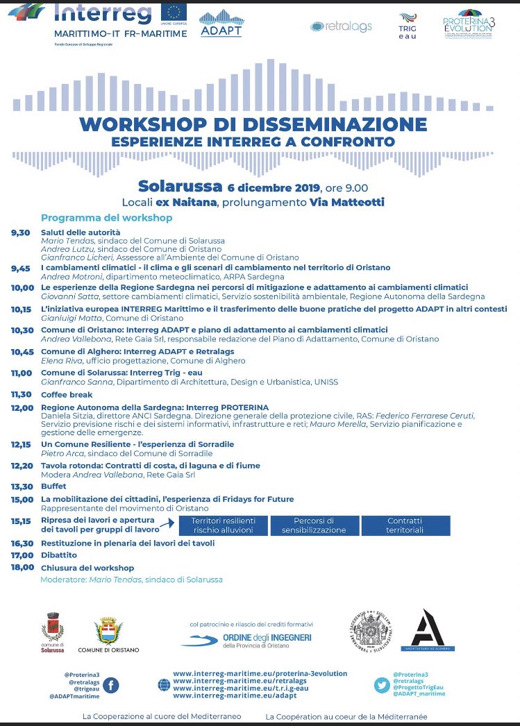 🇮🇹 Oggi 6/12, si terrà presso il comune di Solarussa il Workshop di Disseminazione "esperienze Interreg a confronto"
interreg-maritime.eu/web/t.r.i.g-ea…
🇫🇷 6/12, aura lieu dans la ville de Solarussa l'atelier de diffusion "Expériences Interreg en comparaison".
<a href="/pc_maritime/">Interreg Maritime</a>