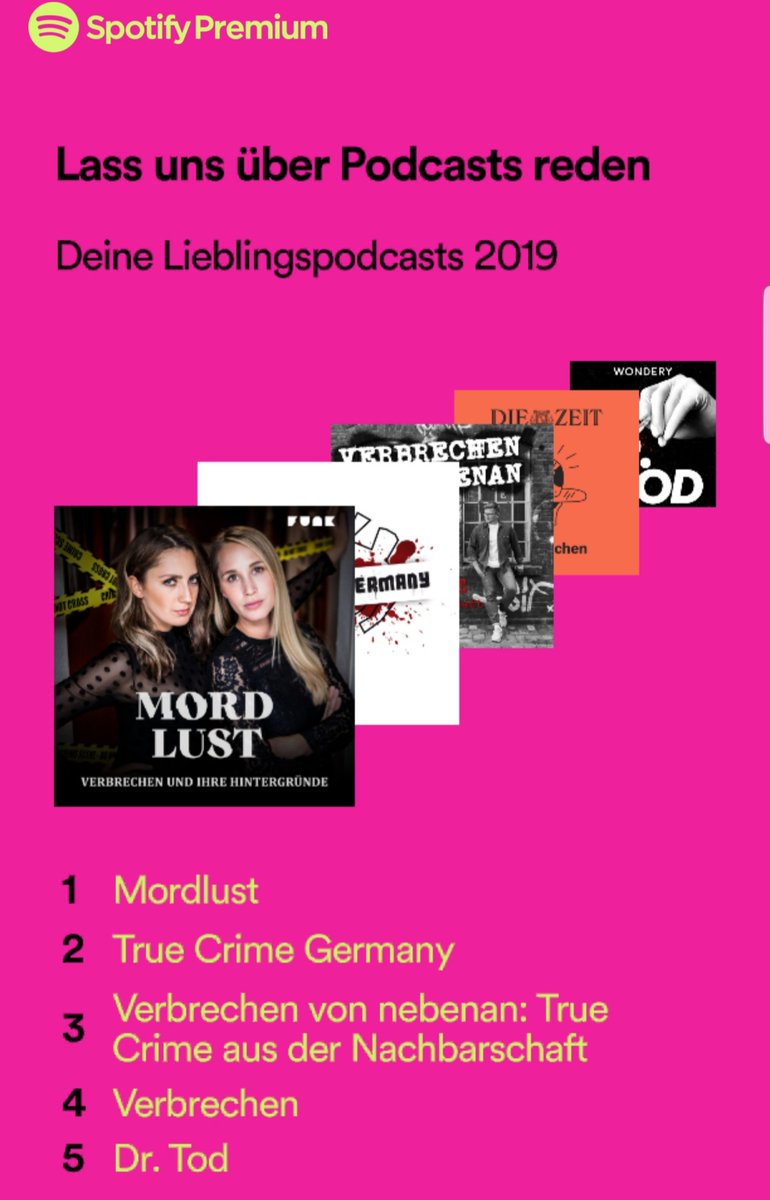 AJs_account's tweet photo. Ich bin seit Ende Juli 19 auf @SpotifyDE und habe seit dem 5.258 Minuten Podcast gehört. #MordlustderPodcast, @TrueCrimeGER, #Verbrechenvonnebenan, @alphahuhn mit #ZeitVerbrechen und #DrTod ... 🤔🙈 #truecrime https://t.co/Hj1OApBnvY
