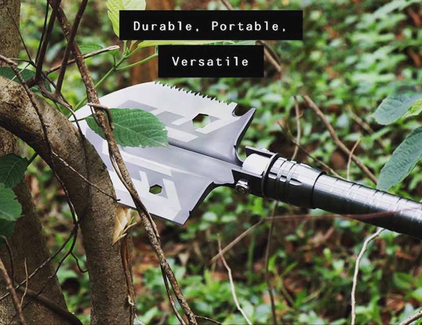 HuntsmenCo's tweet photo. ▫️Guarenteed to last you a lifetime🏔🏕🏠
▫️Perfect for outdoor activities such as camping, hiking, or gardening.
▫️Never Buy another tool again, the Huntsmen shovel comes with 23 features!😅🤯
▫️Suit up at https://t.co/mQJlQDuXln
▫️FREE Shipping for a limited time https://t.co/tZQlOzHfi0