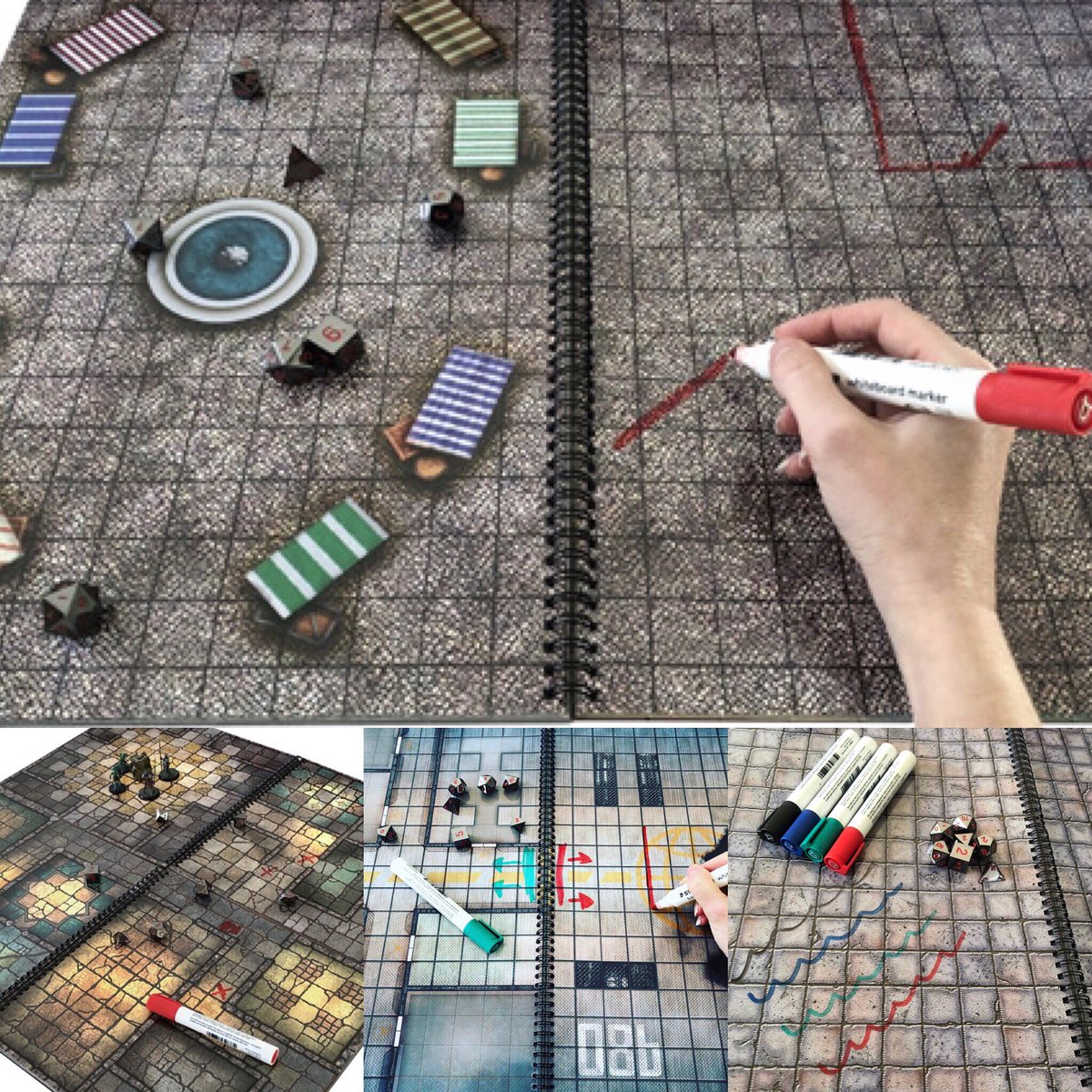 LokeBattlemats's tweet photo. We have the RPG map for any encounter, all in a lay flat book! Fantasy, Sci-Fi and coming soon CyberPunk and The Dungeon! #dnd5e #dnd #rpg #battlemapbook #battlemap #ttrpg #dmkit #dmessentials https://t.co/7VmIuPXADY https://t.co/st8KOy77Vo