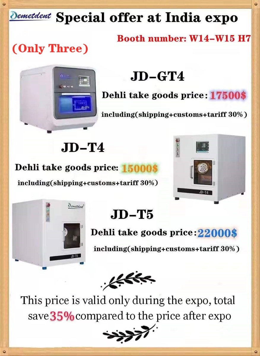 Demetdent1's tweet photo. special sale (35%) from the demetdent during the Expo in india, delhi 20th-22nd of december 2019. https://t.co/UhCFyIYbJs