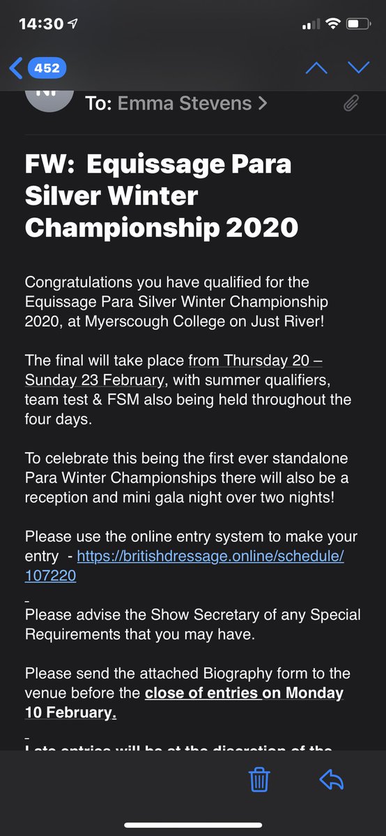 emmastevenspara's tweet photo. First time I’ve ever qualified for anything! So chuffed!! Looking forward to the Championships #mswarrior #msequestrian #multiplesclerosis #thisisms #paradressage #weareundefeatable #20isplenty #babeswithmobilityaids #poweredbythunderbrook https://t.co/OSIEFnjvuP